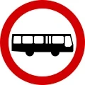 Znak B-3a zakaz wjazdu autobus&oacute;w