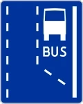 Znak D-11 początek pasa ruchu dla autobus&oacute;w