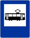 Znak D-17 przystanek tramwajowy