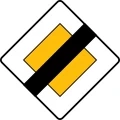 Znak D-2 koniec drogi z pierwszeństwem