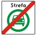 Znak D-55 koniec strefy czystego transportu