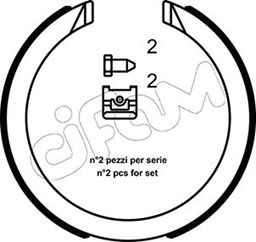 Szczęki hamulcowe hamulca postojowego
