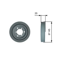 Koło pasowe, wał korbowy
